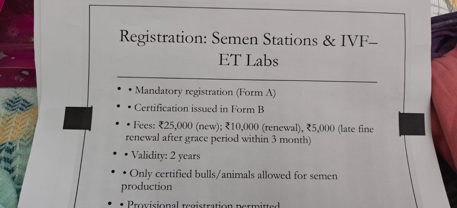 Registration: Semen Stations & IVF-ET Labs